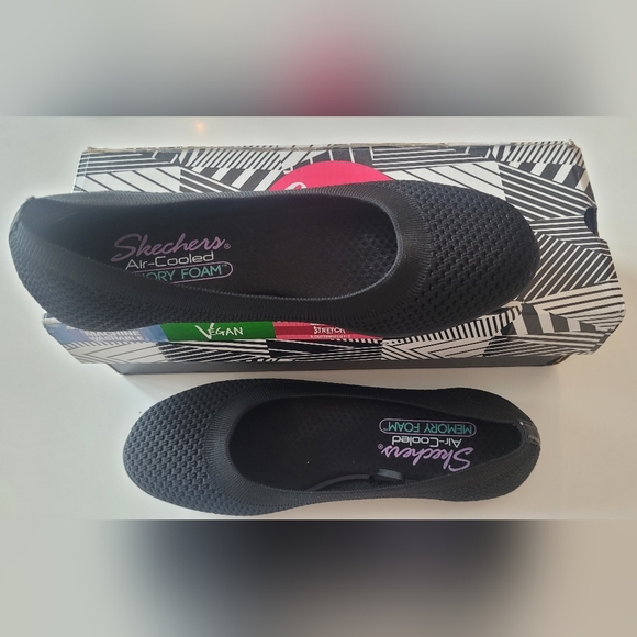 Skechers Cleo Sport Knit Skimmer Ballet Flats - Black - SIze 6 - Picture 4 of 5